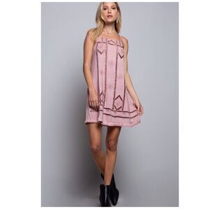 MINI Dress Tunic With Floral Embroidery